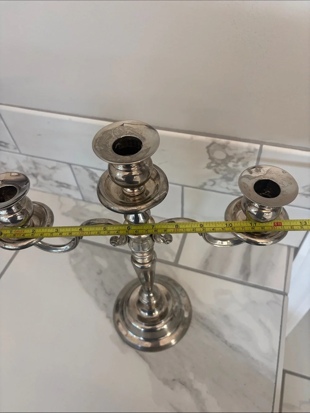 Vintage 3-Arm Silver- Plated Candelabra - Home Accents